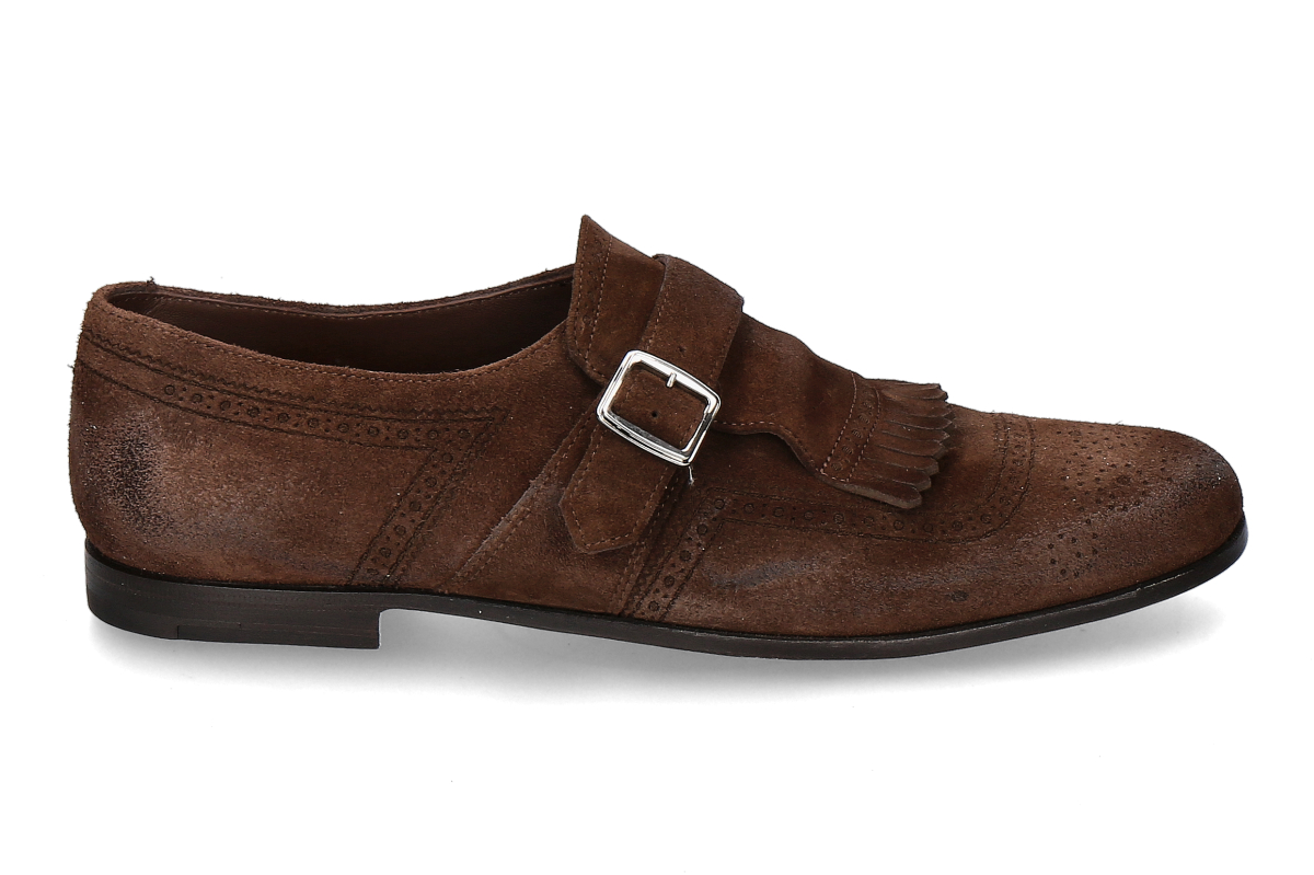 Church's men's- monk strap SHANGHAI LASER- cigar/ dark brown
