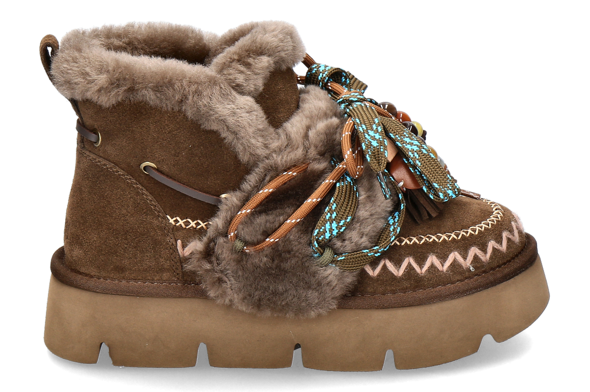 Nan-Ku Couture bootie lined GFH01- fango/ brown