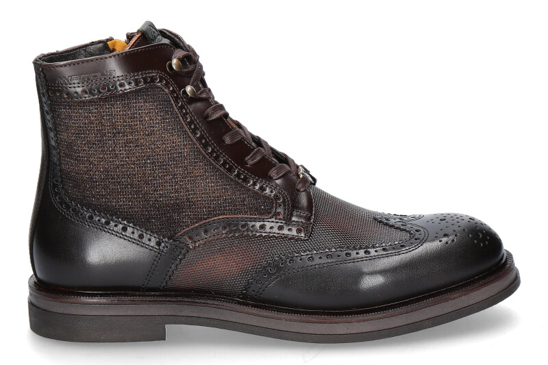 Ambitious zipper ankle boots 12432 LEATHER TEXTILE- braun