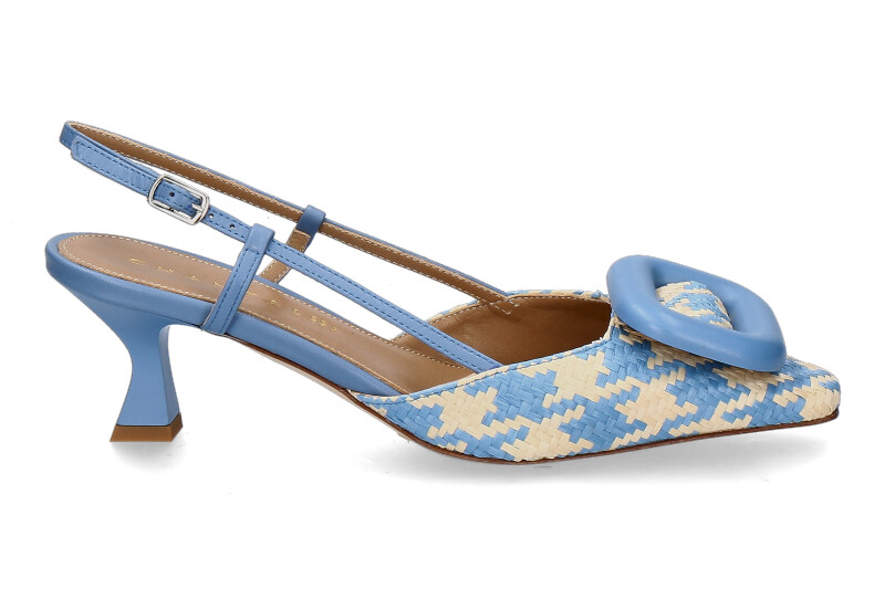 Chantal 1962 sling pumps PIED DE POULE jeans
