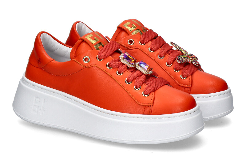 Gio+ women's sneaker PIA140C COMBI VITELLO- orange