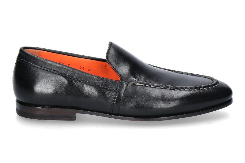 Santoni slipper LEATHER BLACK NAPPA