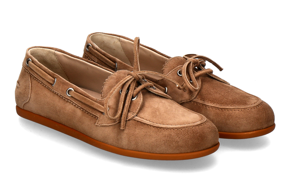 Pomme d'Or boat shoe MARINA CAMOSCIO- toffee/ brown