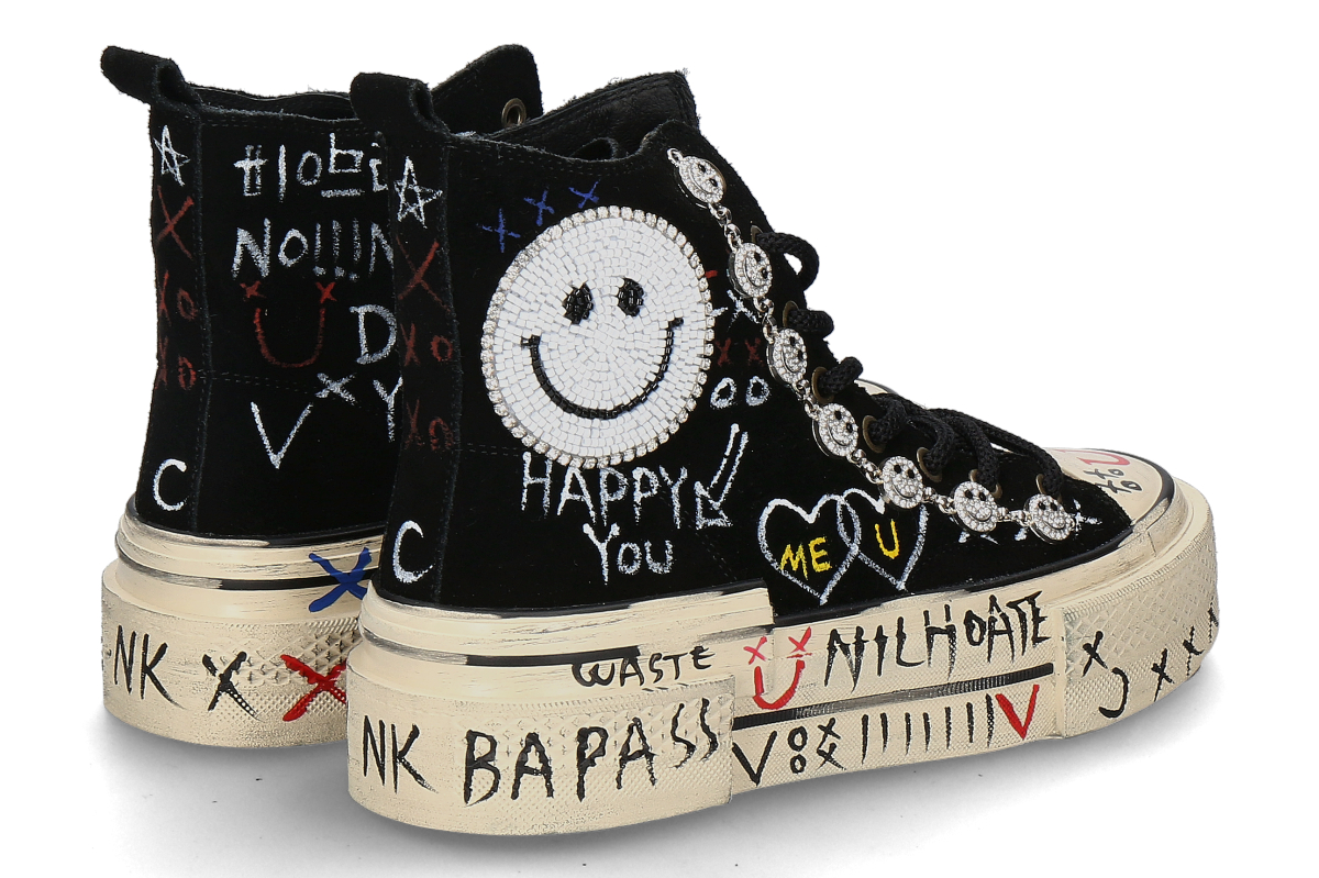 Nan-Ku Couture High Top Sneaker VELOUR- nero_232000174_2