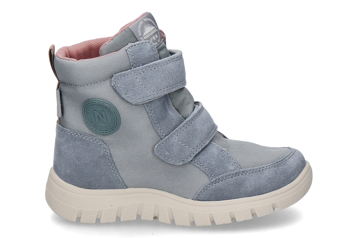 Naturino Mädchen- Klettstiefel GEMINAE SUEDE- blau/ rosa