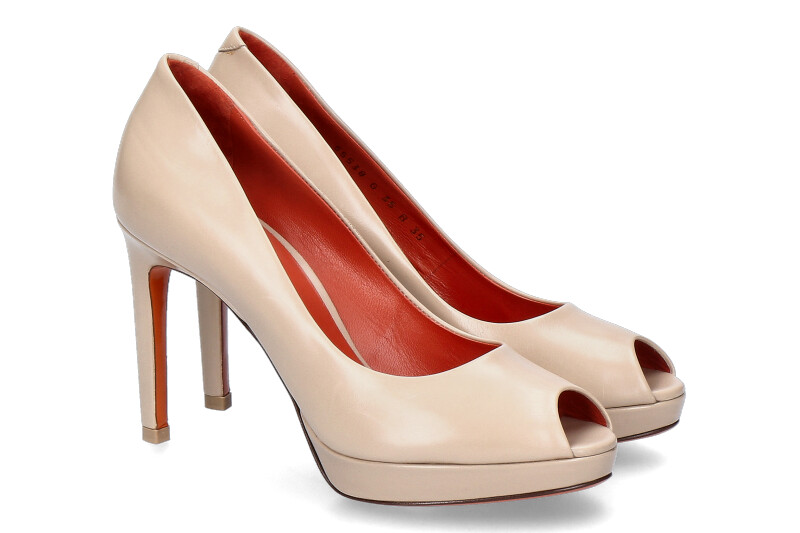 Santoni peeptoe LEATHER BEIGE