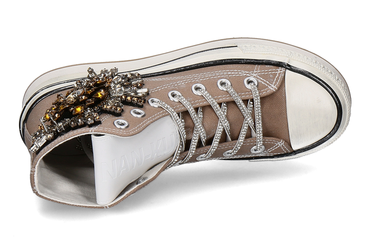 Nan-Ku Couture Damen- High Top Sneaker ESA31- taupe_232200122_5