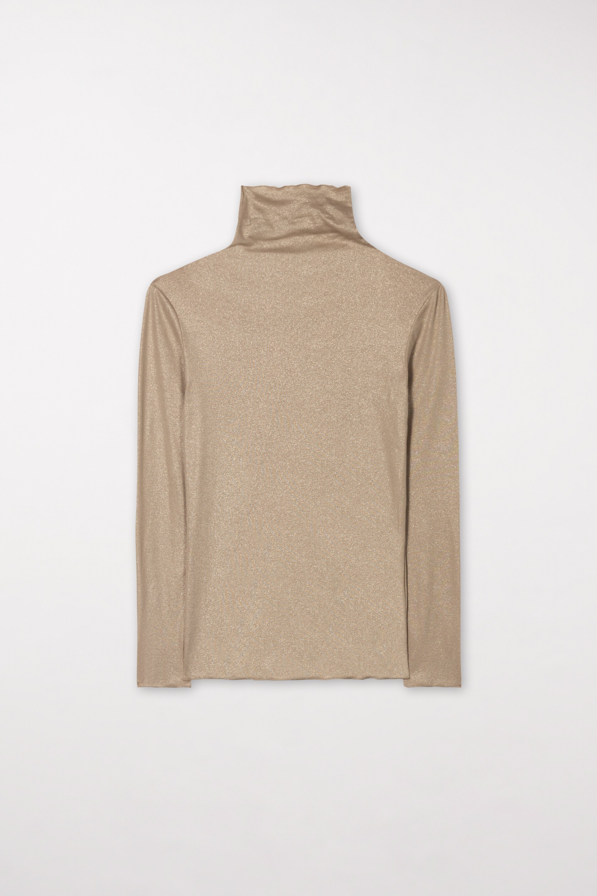 Luisa Cerano Rollkragenshirt GLITTER - soft camel/beige