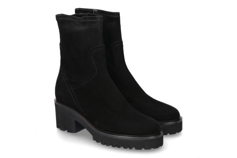 Truman's ankle boots CAMOSCIO STRETCH- black