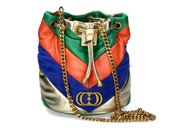 La Carrie pouch bag AMITOLA SMALL LEATHER MULTI NAVY