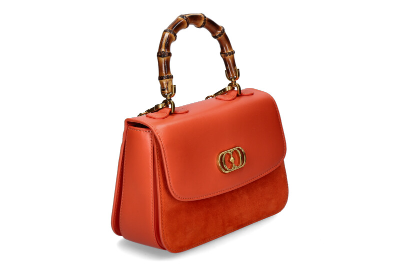La Carrie handle bag TRANSITION LOLITA MEDIUM LEATHER SUEDE ORANGE La Carrie handle bag TRANSITION LOLITA MEDIUM LEATHER SUEDE ORANGE