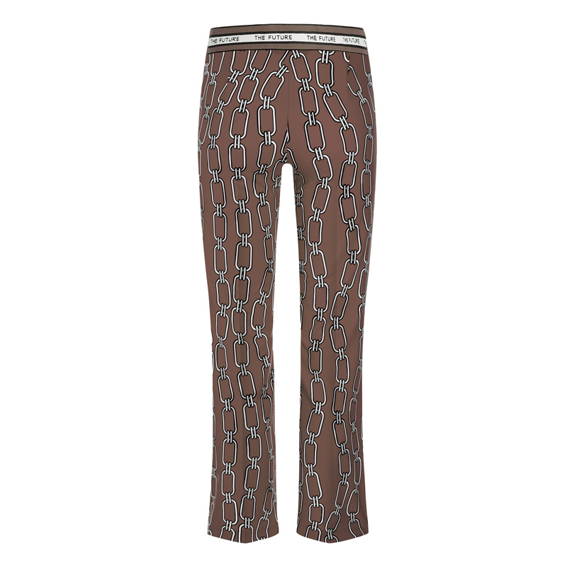 Cambio trousers FAITH CHAIN PRINT MOCCA