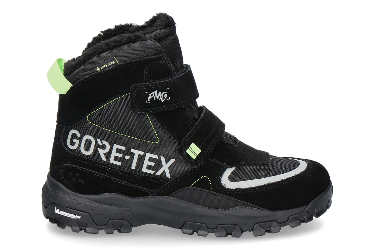 Primigi Jungen Tex- Boots TECNICO SUEDE- schwarz/ neongrün