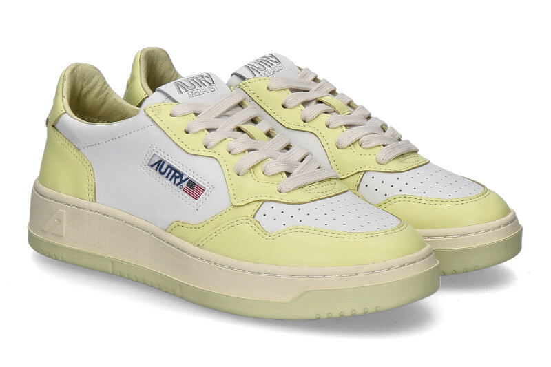 Autry Damen-Sneaker MEDALIST LEATHER WB36- white/lime