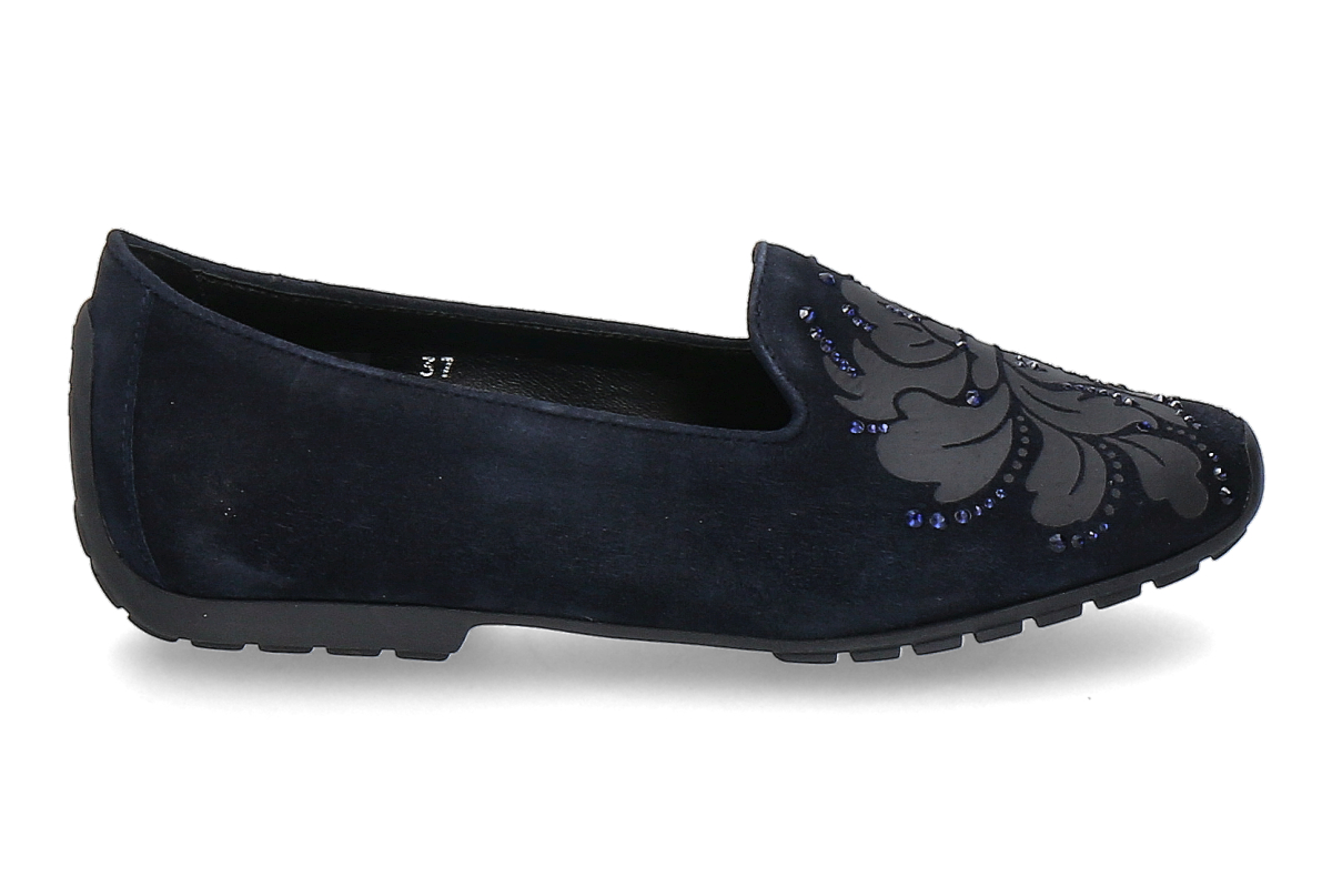 Mania ballerina slipper-style shoes CAMOSCIO FIORI—dark blue
