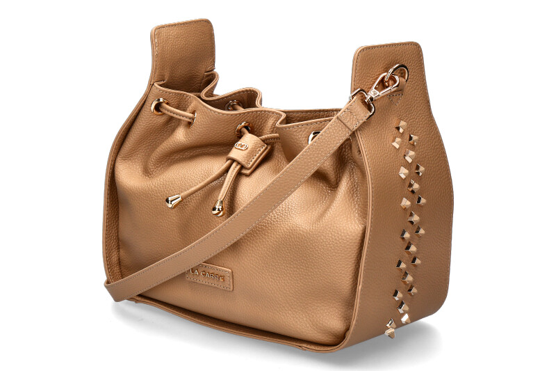 La Carrie pouch bag TUMBLED LEATHER BEIGE