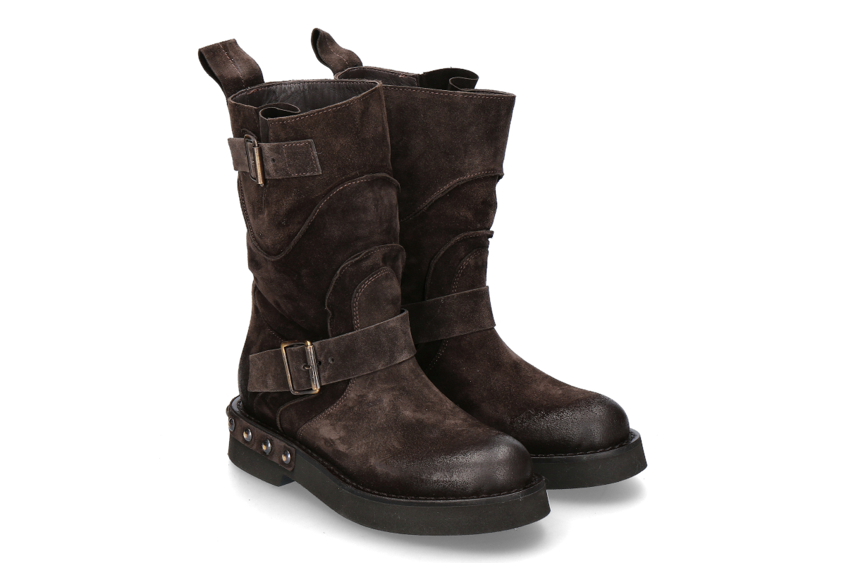 mimmù ankle boots CAMOSCIO- dark brown/ castagna