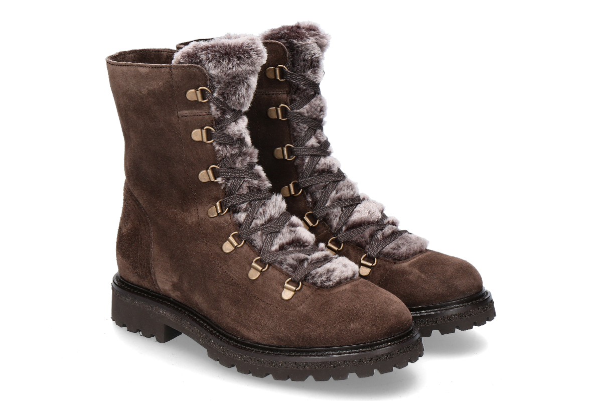 dirndl + bua Women's Lined Ankle Boots LIGHT CACHMIRE/LF- espresso/dark brown