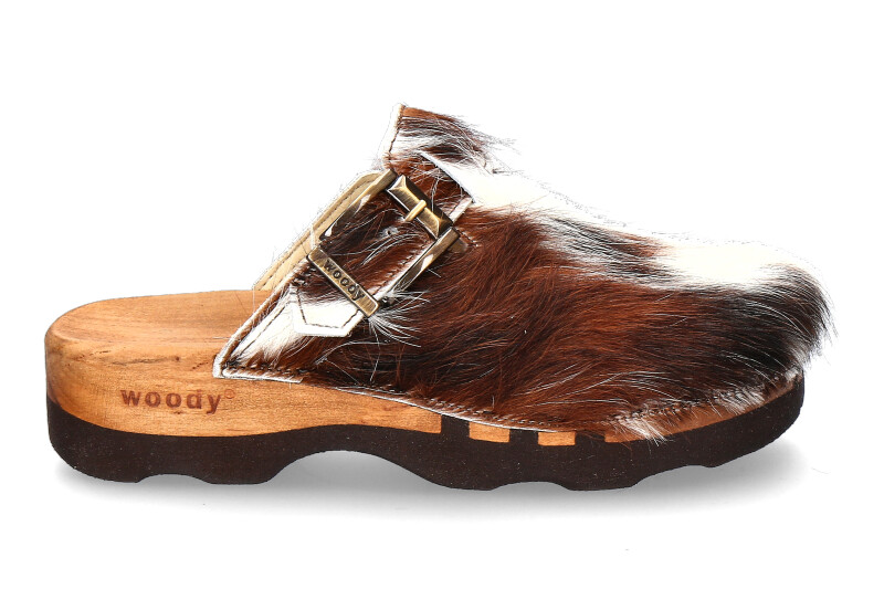 Woody wooden clogs LUKAS FELL BRAUN WEISS