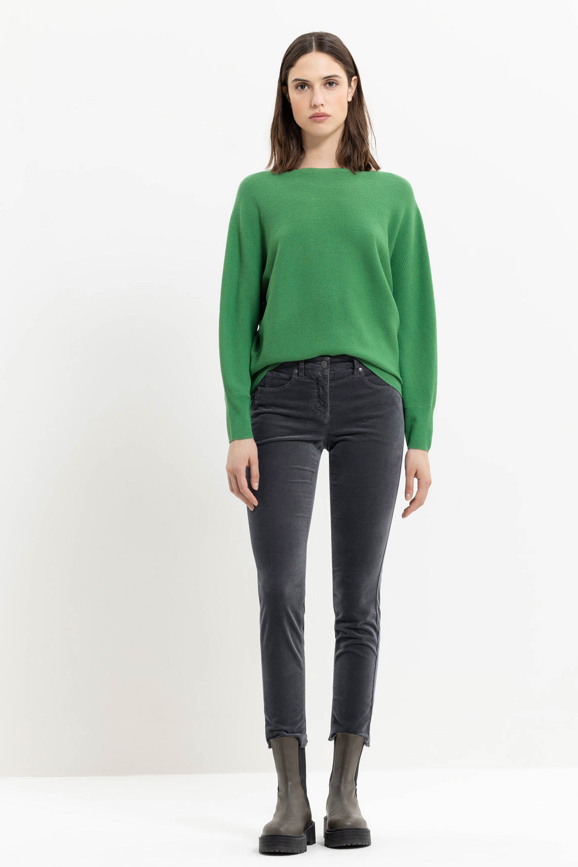 Luisa Cerano Knit Sweater WOOL BLEND - smoky green