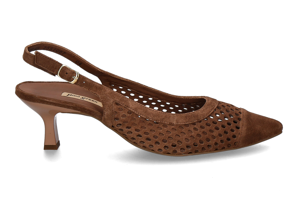 Paul Green slingback pumps SAMTZIEGE- nut/ dark brown