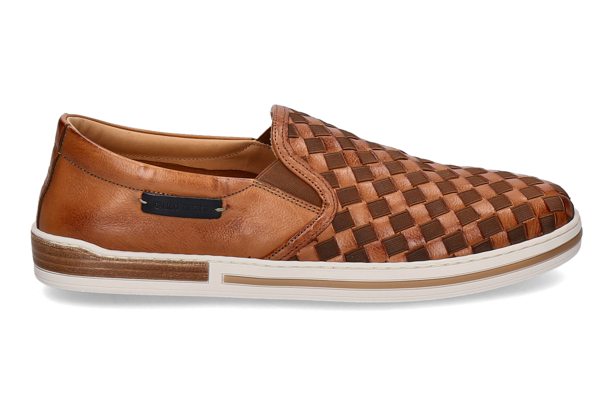 Galizio Torresi slipper BUFALO ELASTICO- cognac/ brown