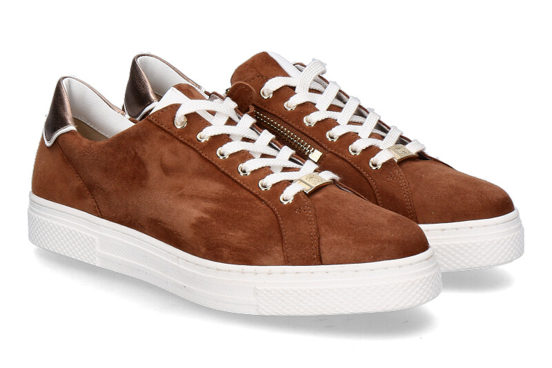 Hassia Sneaker BARI H-WEITE SAMTZIEGE- toffee/ weiss