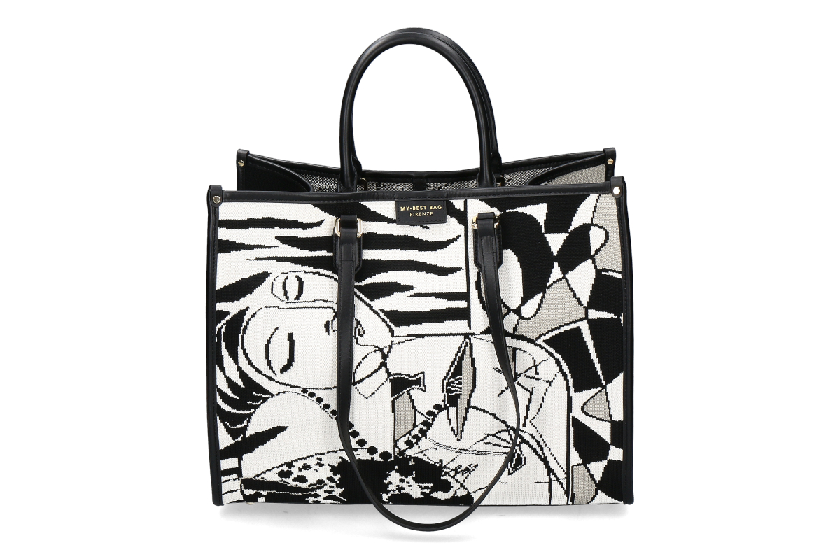  My-Best Bag Firenze bag ATENA HERBARIUM- black/ green/ thistle 