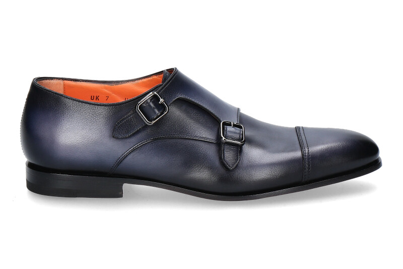 Santoni Doppelmonk CALF BLU 