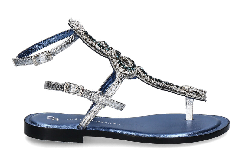 Paola Fiorenza sandals ARGENTO PITONE BLU SILVER