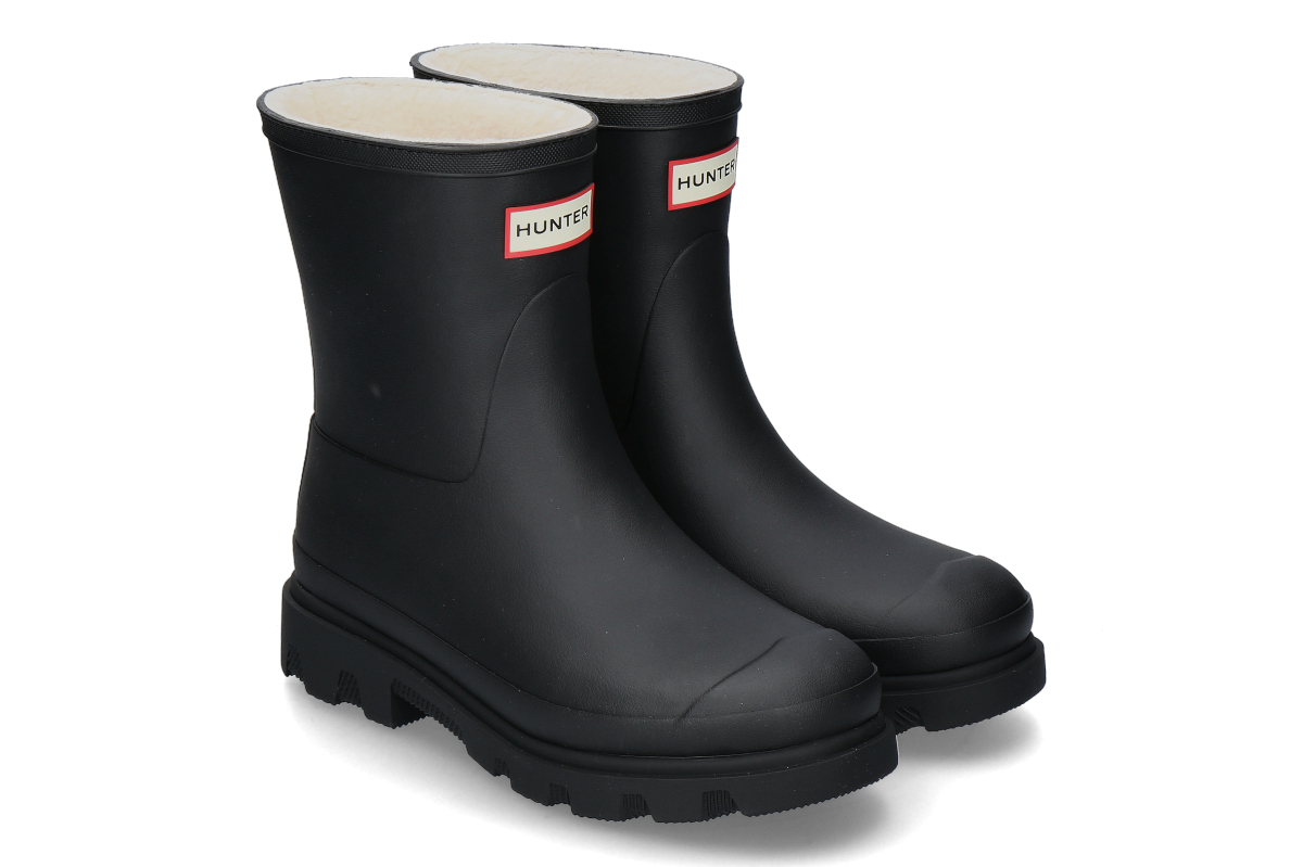 Hunter rain boots DOWNPOUR SHORT lined- black