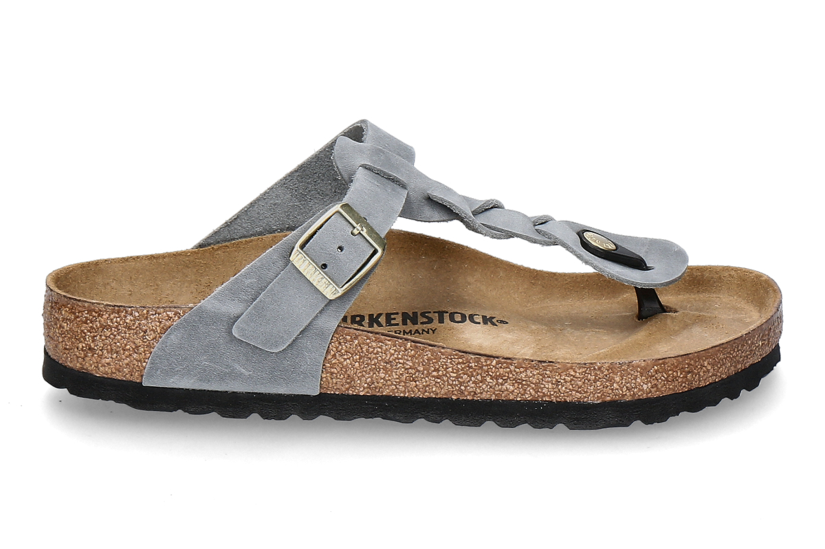 Birkenstock women's- thong mules GIZEH BRAIDED REGULAR- basalt gray