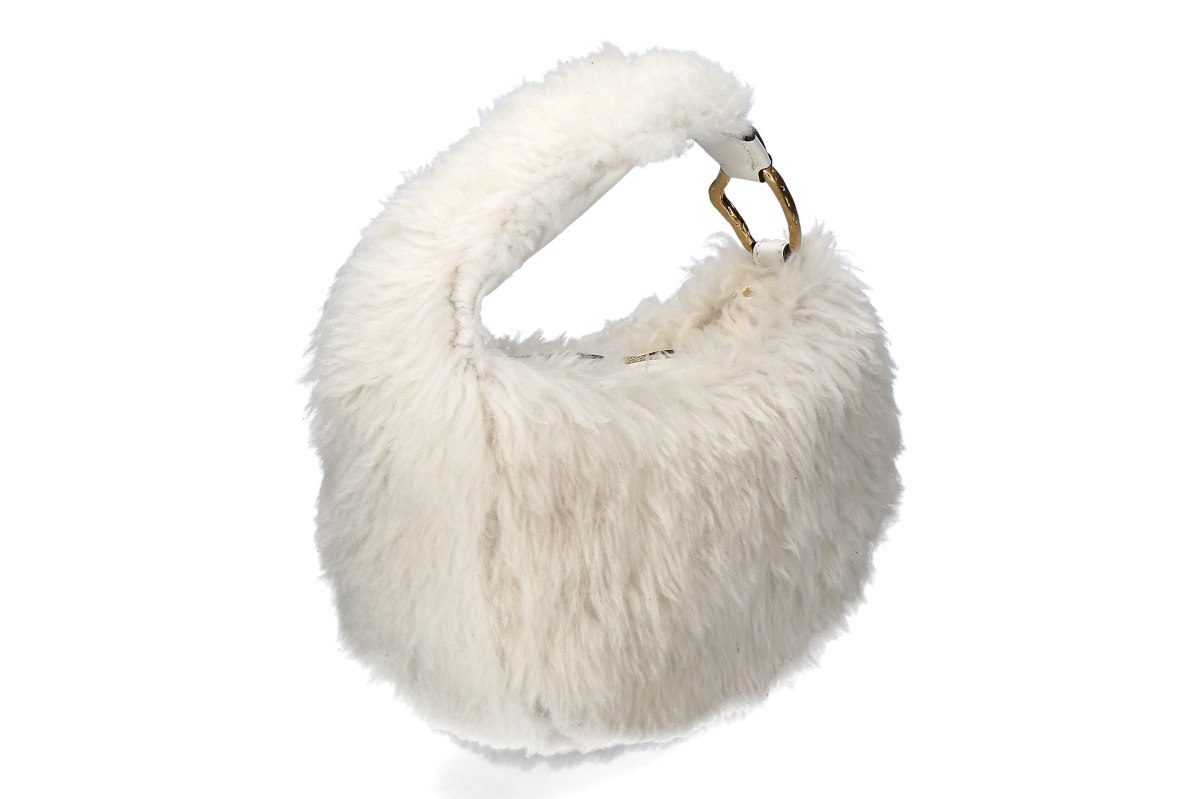 Biagini Baloon-Bag BALOON FURRY - cream / cremé-white