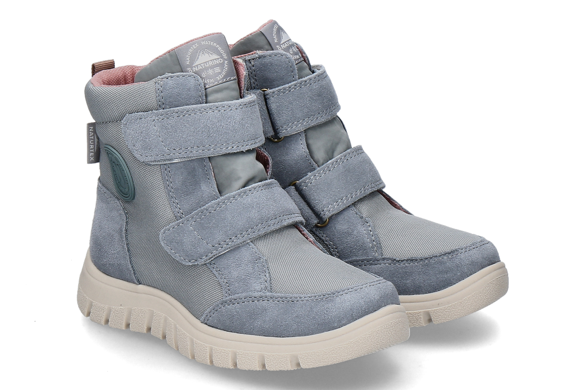 Naturino Mädchen- Klettstiefel GEMINAE SUEDE- blau/ rosa