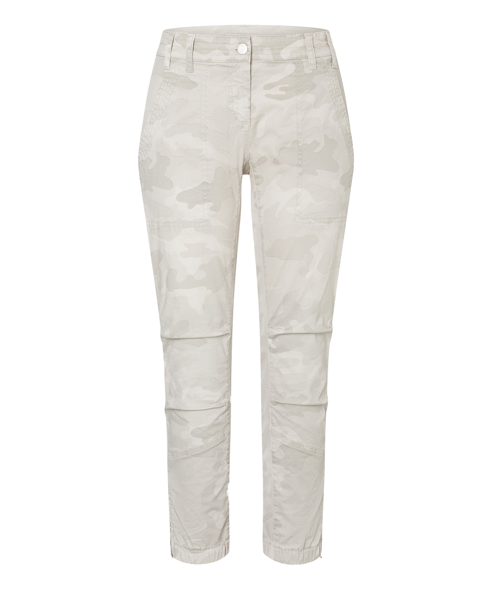 Cambio pants LOTTA UTILITY PALE GREY SHADED WASHED DOWN CAMOUFLAGE