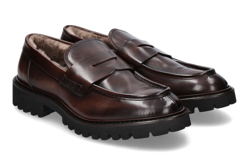 Corvari loafer lined DIVER MARRONE- dunkelbraun