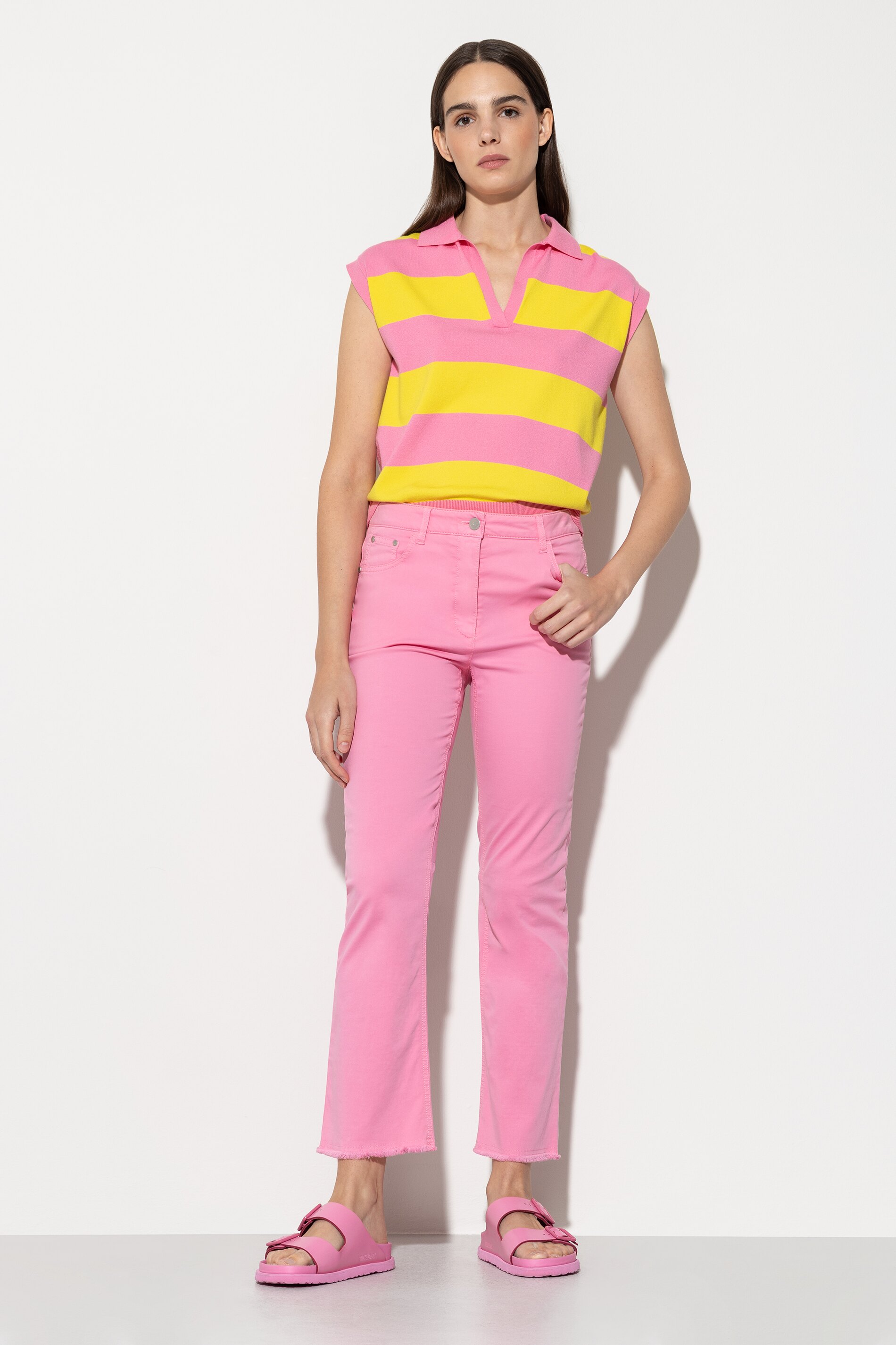 Luisa Cerano Hose SATIN BABYFLARE DEMIN - candy pink/rosa
