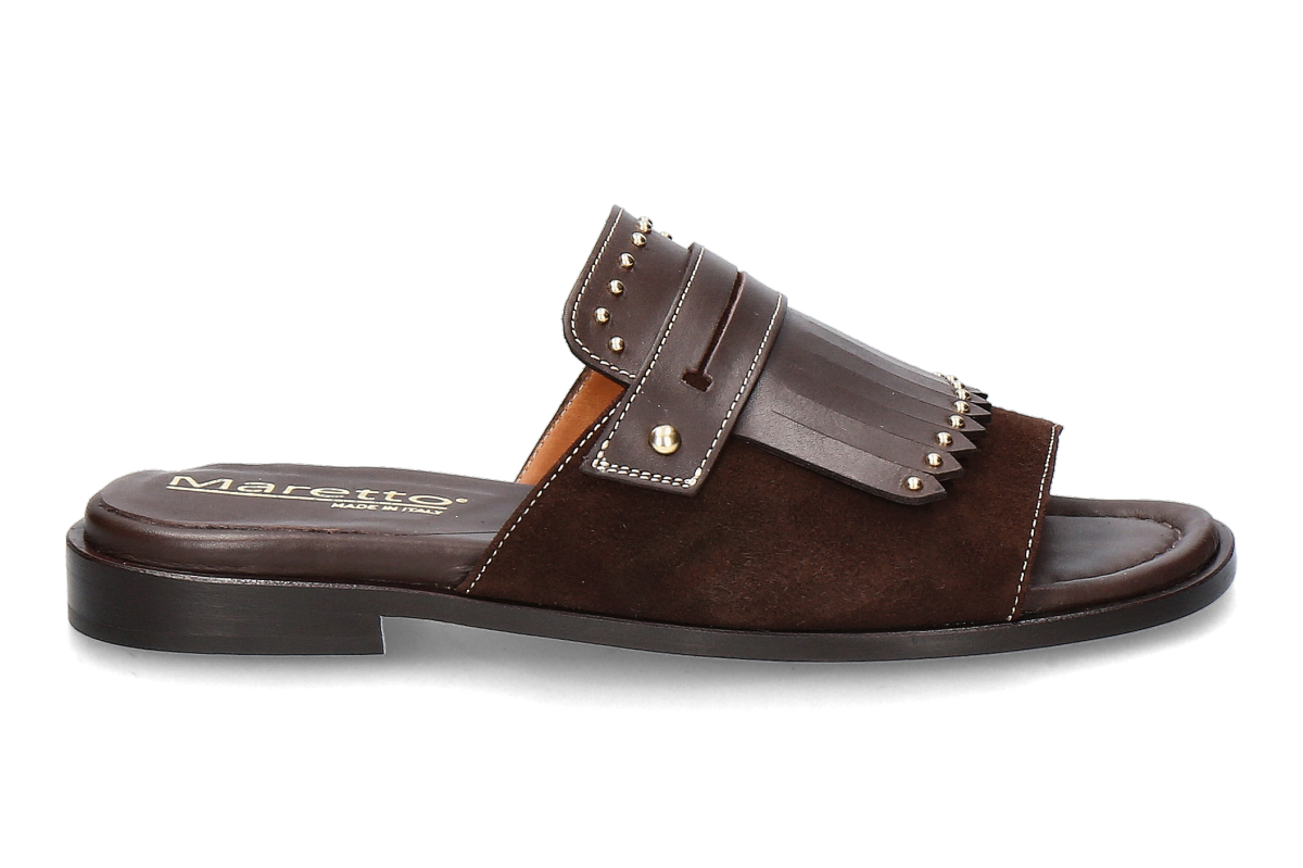 Maretto Pantolette 2497 CAMOSCIO- marron/ dunkelbraun