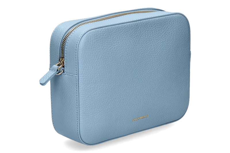 Coccinelle shoulder bag GRAIN LEATHER METALLIC SOFT AQUARELLE BLUE