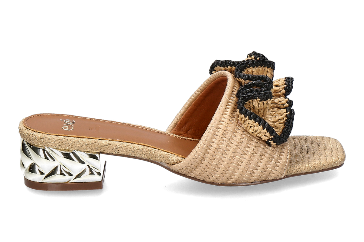 Exé mules KATY-467- raffia beige/ brown