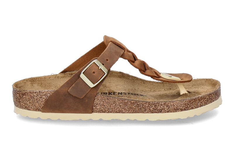 Birkenstock mules GIZEH NORMAL BRAIDED COGNAC