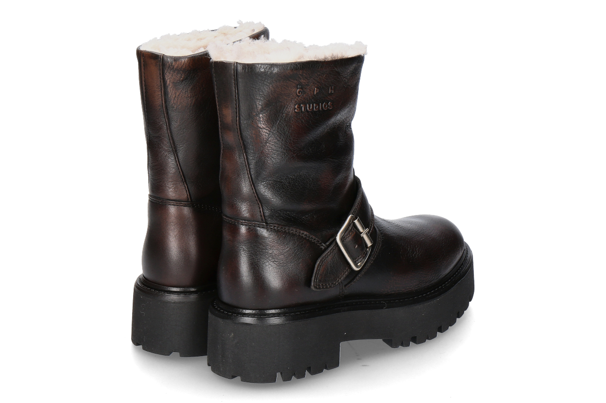 Copenhagen Studios Damen- Biker Boots gefüttert CPH900 GRAINY- dunkelbraun_264300061_2
