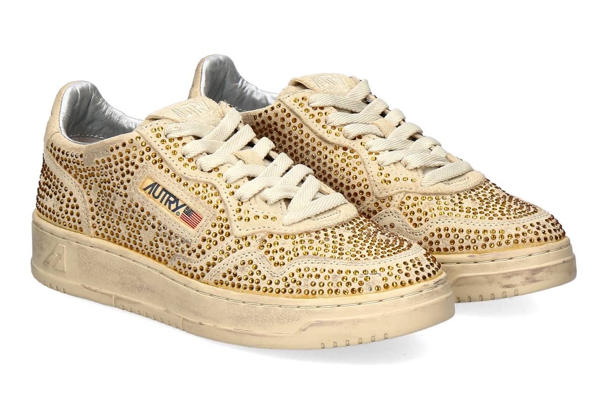 Autry Women's Sneaker MEDALIST LOW STRASS - Cookies / Bronze