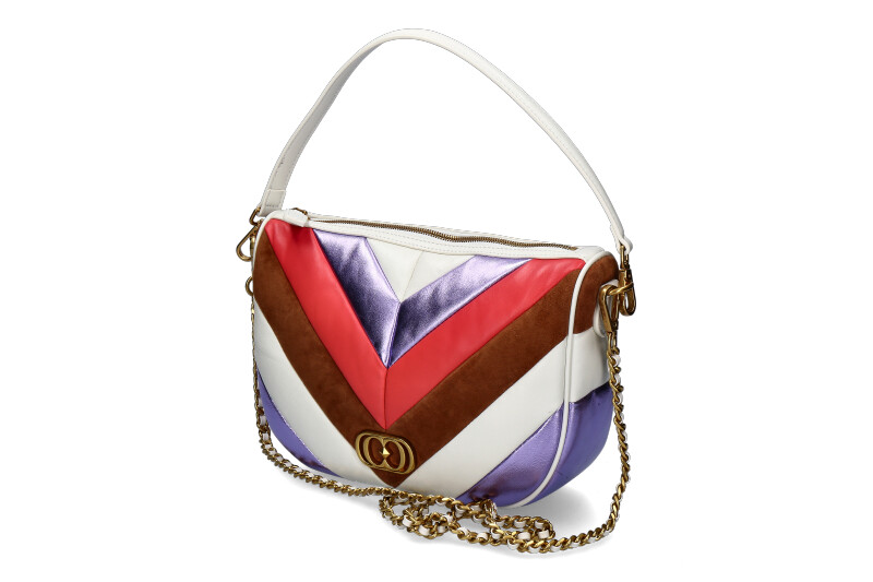 La Carrie shoulder bag AMITOLA STRIPES LOLLO MEDIUM LEATHER MULTI TAUPE La Carrie shoulder bag AMITOLA STRIPES LOLLO MEDIUM LEATHER MULTI TAUPE