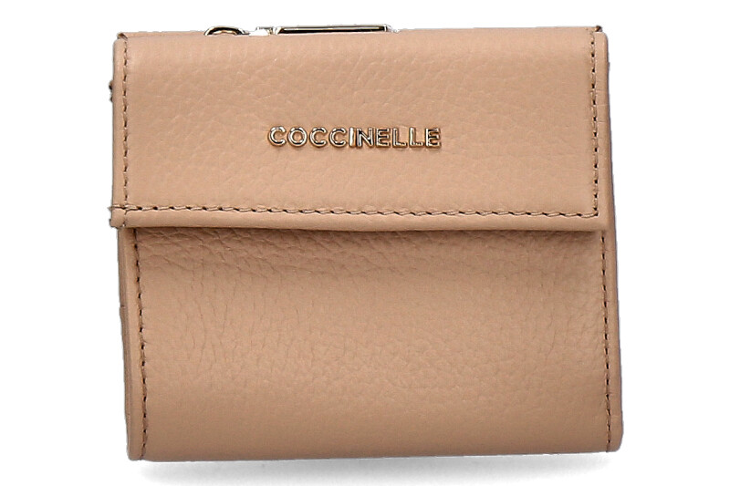 Coccinelle wallet GRAIN LEATHER METALLIC SOFT TOASTED