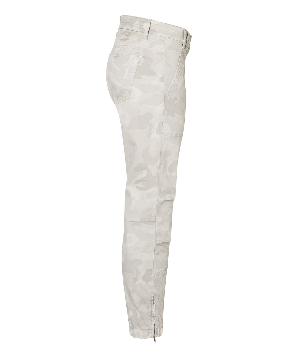 Cambio pants LOTTA UTILITY PALE GREY SHADED WASHED DOWN CAMOUFLAGE
