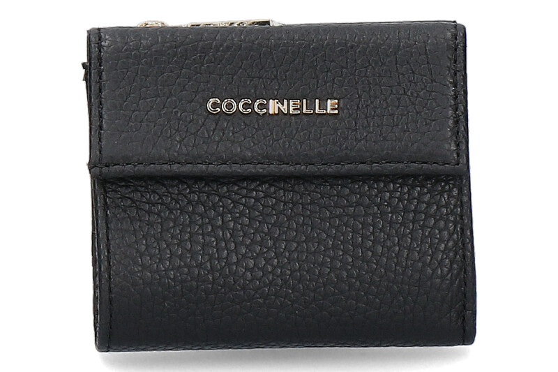 Coccinelle wallet GRAIN LEATHER METALLIC SOFT NOIR