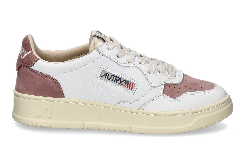 Autry women's sneaker MEDALIST LEATHER SUEDE SL33-white/nude