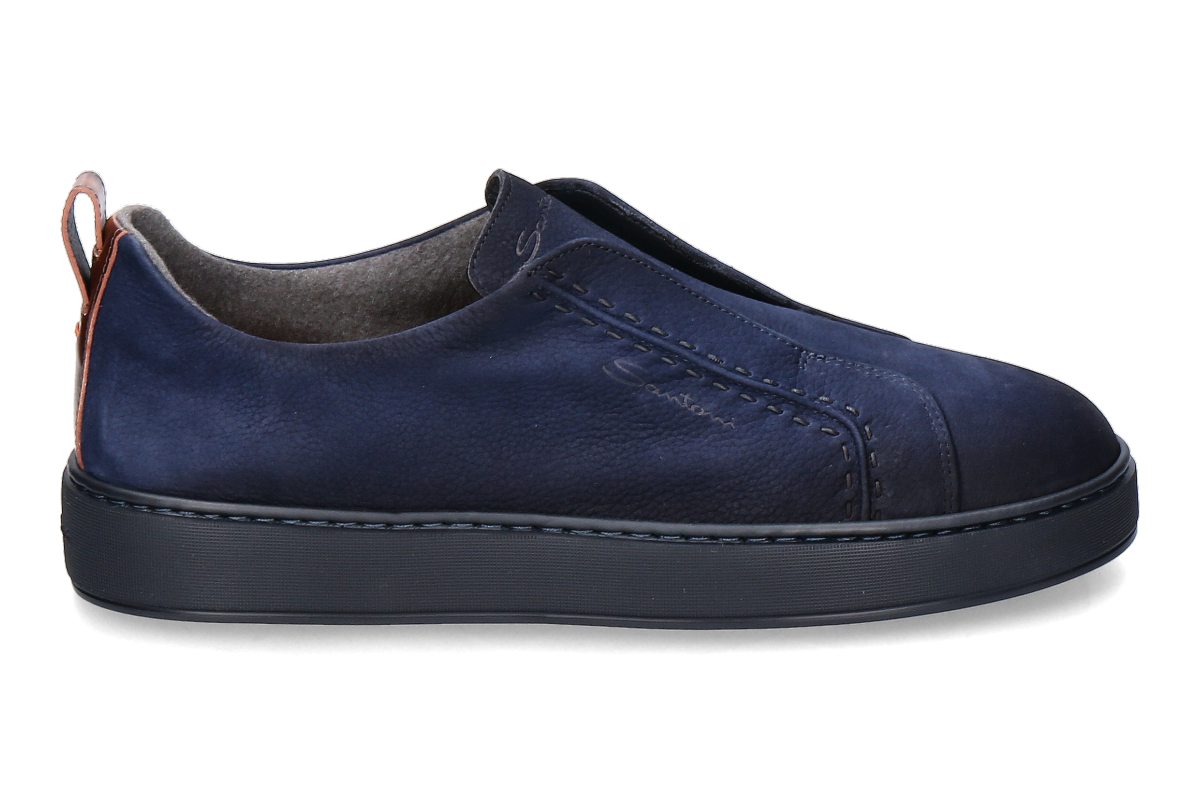 Santoni men's- slip-on sneaker VICTORY lined- dark blue