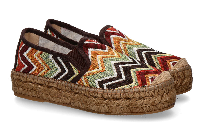 Vidoretta espadrilles MARRON ZICKZACK